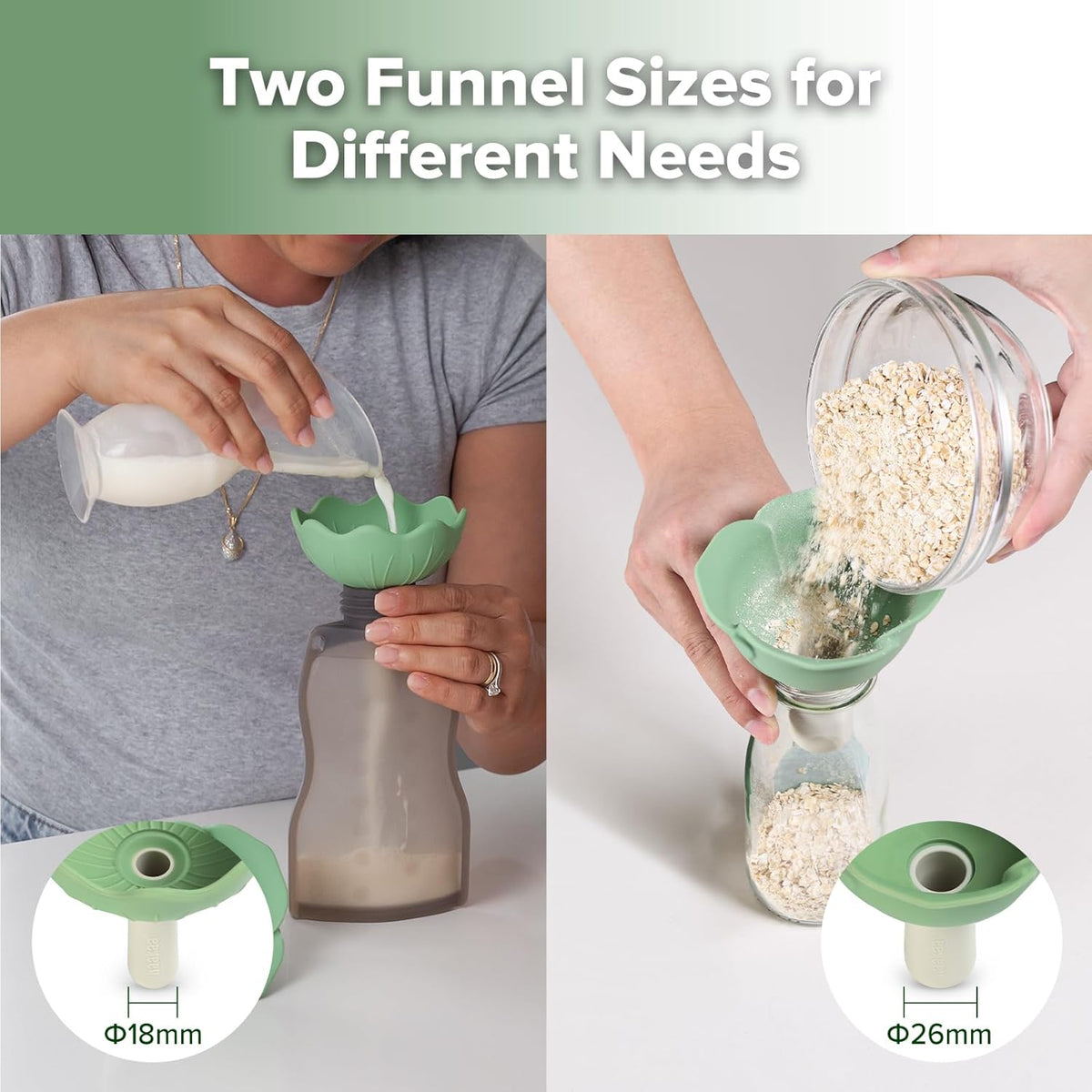 Haakaa Silicone Flower Funnel Set – Small Funnels for Filling Small Bottles, Funnels for Kitchen