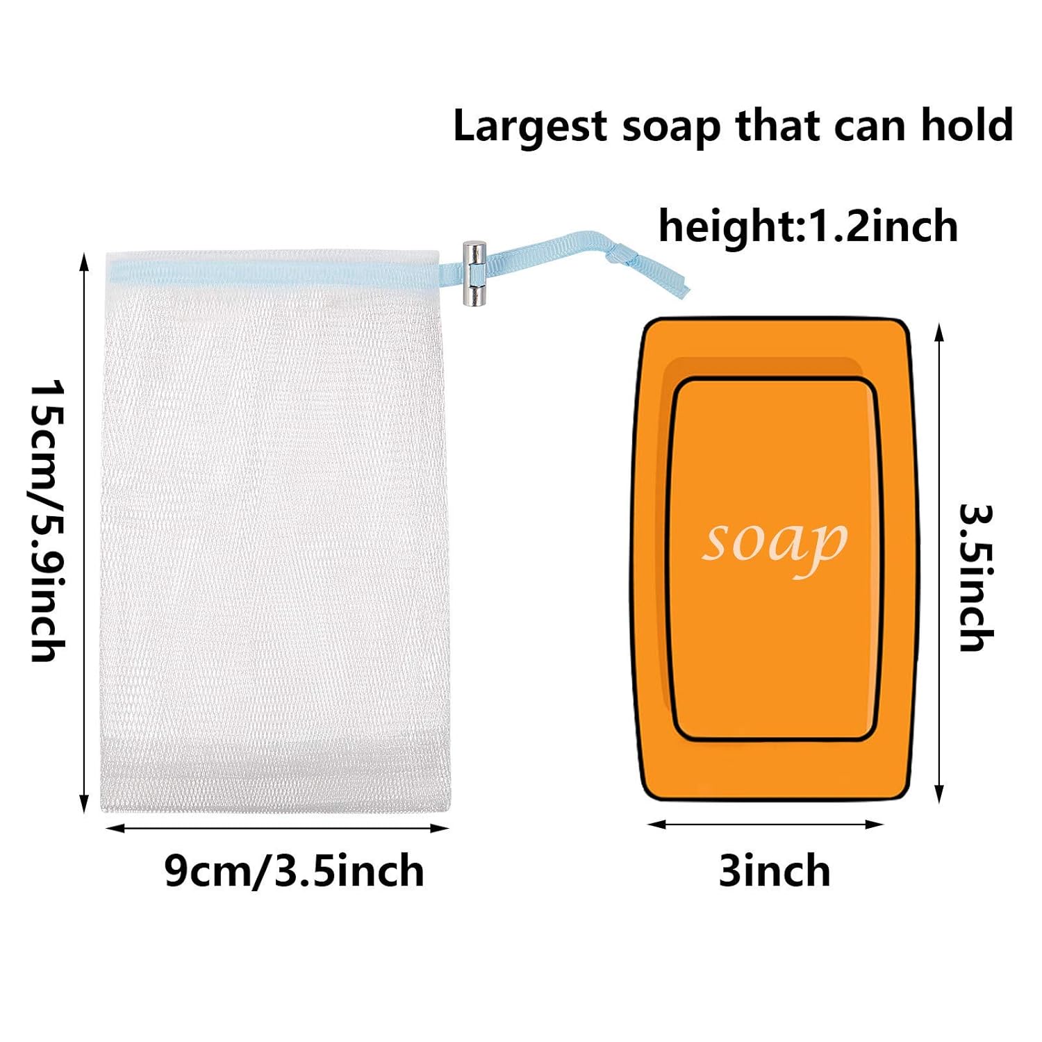 Cobahom 12 Pack Mesh Soap Bag Mesh Foaming Net Soap Sack Bags Soap Saver Pouch Net Bags with