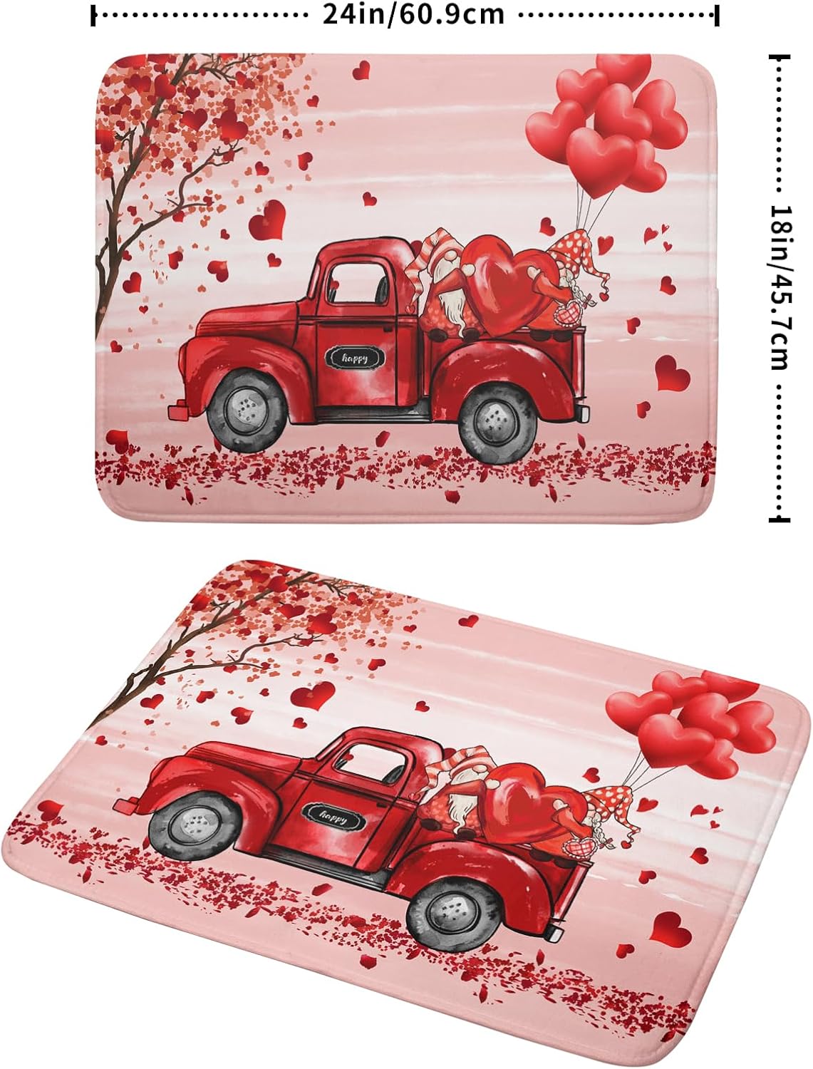 Valentine's Day Dish Drying Mats for Kitchen Counter, Happy Valentine's Day Dish Mat Absorbent