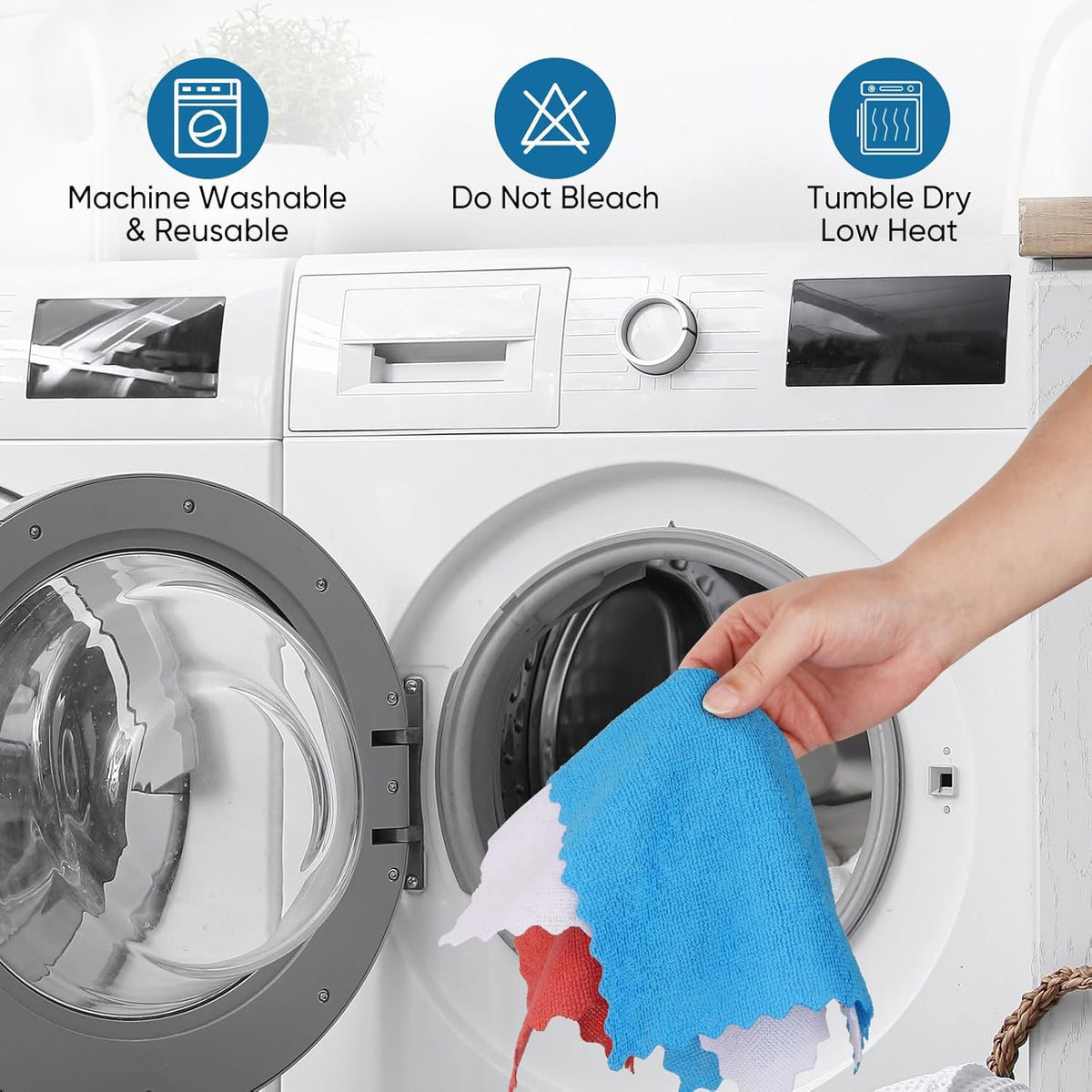 Orighty Microfiber Cleaning Cloths, 75 Sheets Shop Towels, Reusable Paper Towels Shop Rags