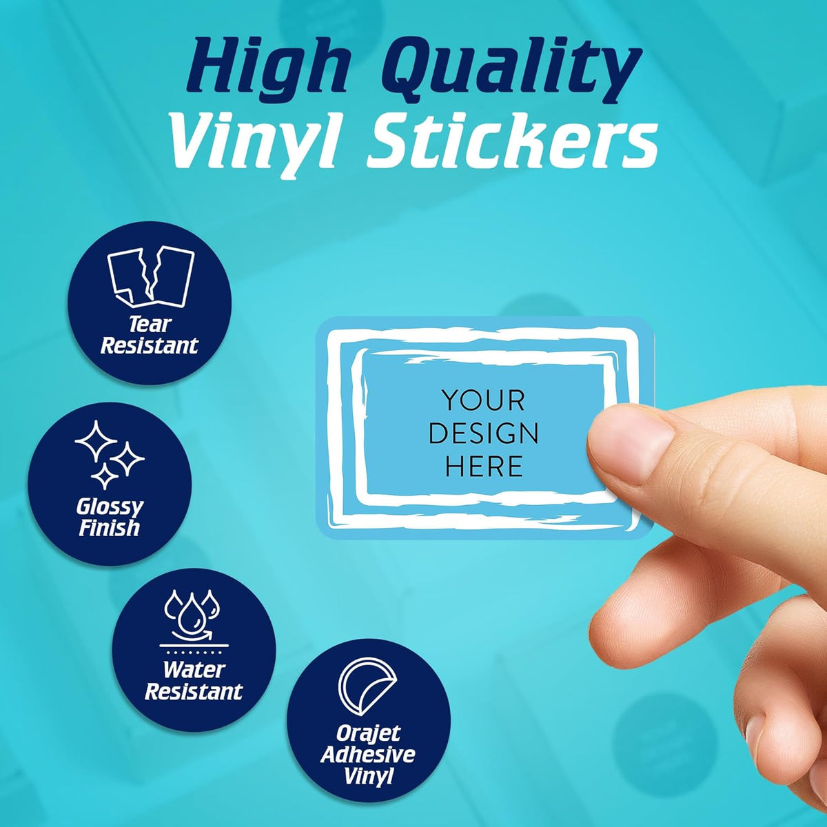 100 Custom Vinyl Stickers - Upload Your own Image, Text, Design, Logo - Personalized Logo Labels