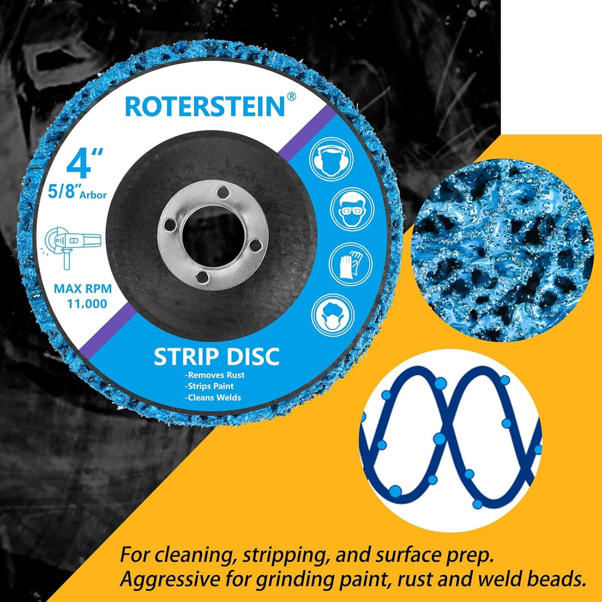 10 Pack Strip Discs Stripping Wheel 4 inch for Angle Grinder Clean and Remove Paint Coating Rust