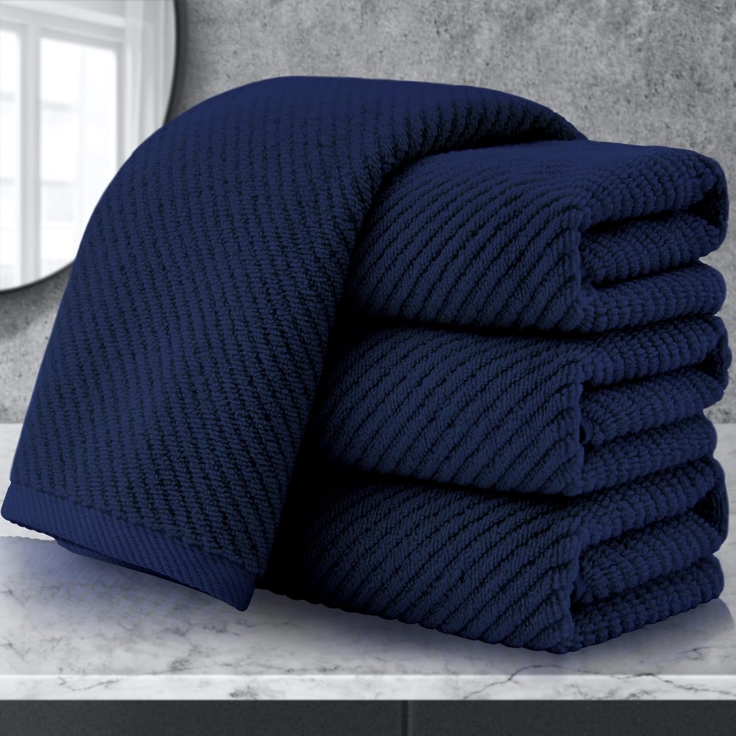 VOOVA & MOVAS Bathroom Hand Towels Set of 4, 18"x 28" - 100% Cotton | Lightweight | Thick | Quick