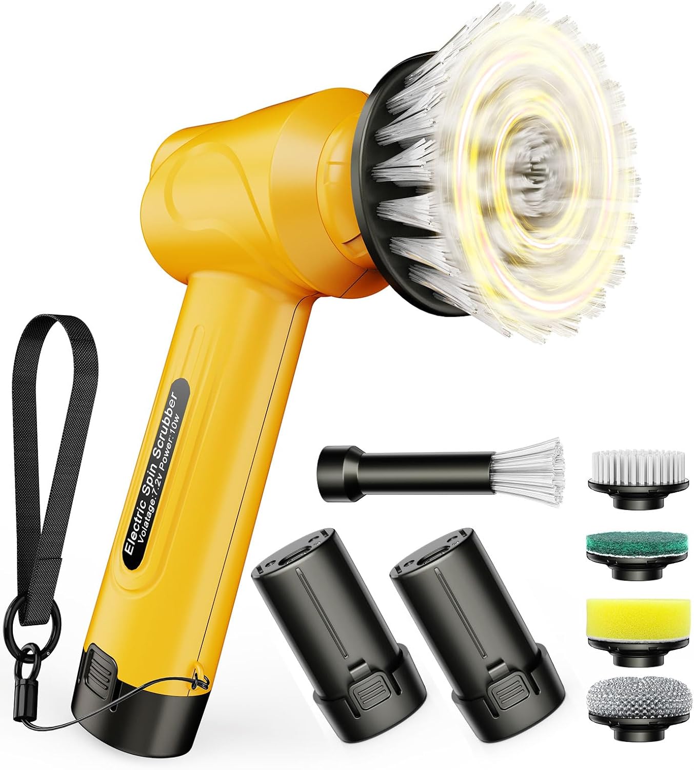 qimedo 5000mAh Battery Electric Spin Scrubber Q4, Handheld Scrubber for Cleaning with Display
