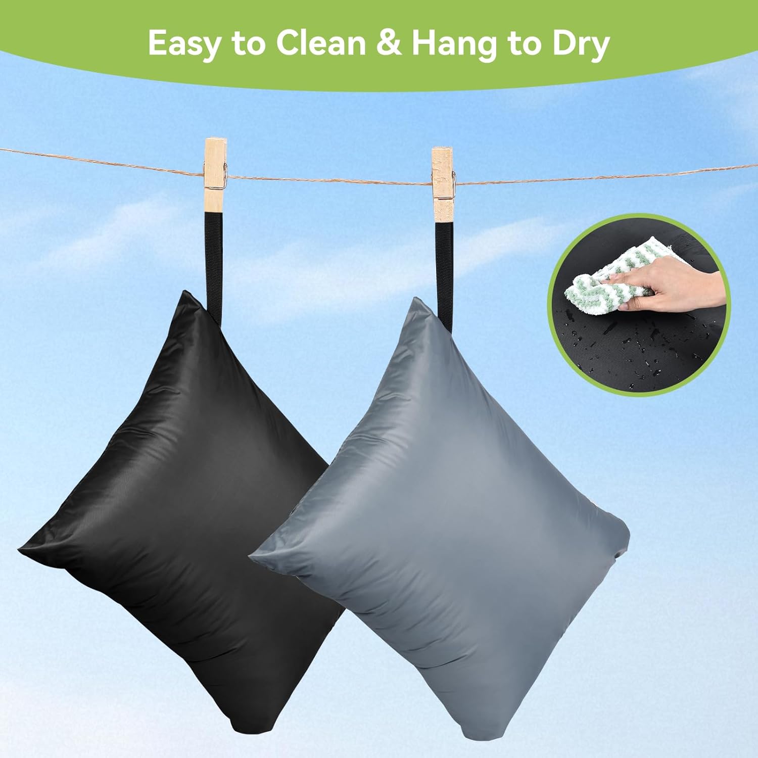 OTraki 2PCS Large Wet Bag 20x24 inch Waterproof Bag for Swimsuit Reusable Wet Dry Bag With Portable
