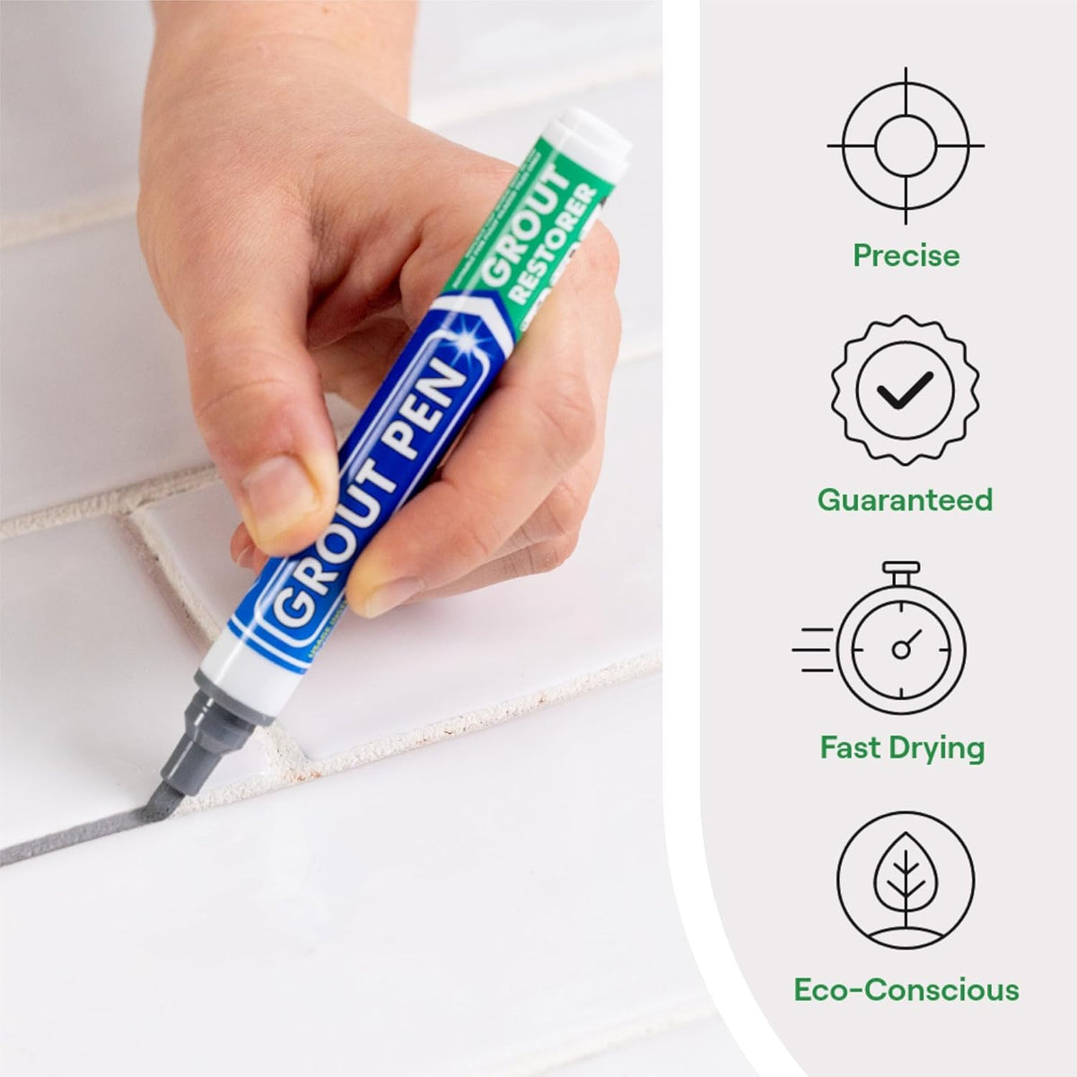 Grout Pen Grey Tile Paint Marker: Waterproof Grout Paint, Tile Grout Colorant and Sealer Pen