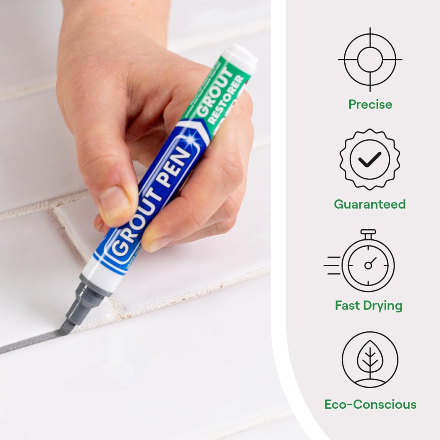 Grout Pen Grey Tile Paint Marker: Waterproof Grout Paint, Tile Grout Colorant and Sealer Pen