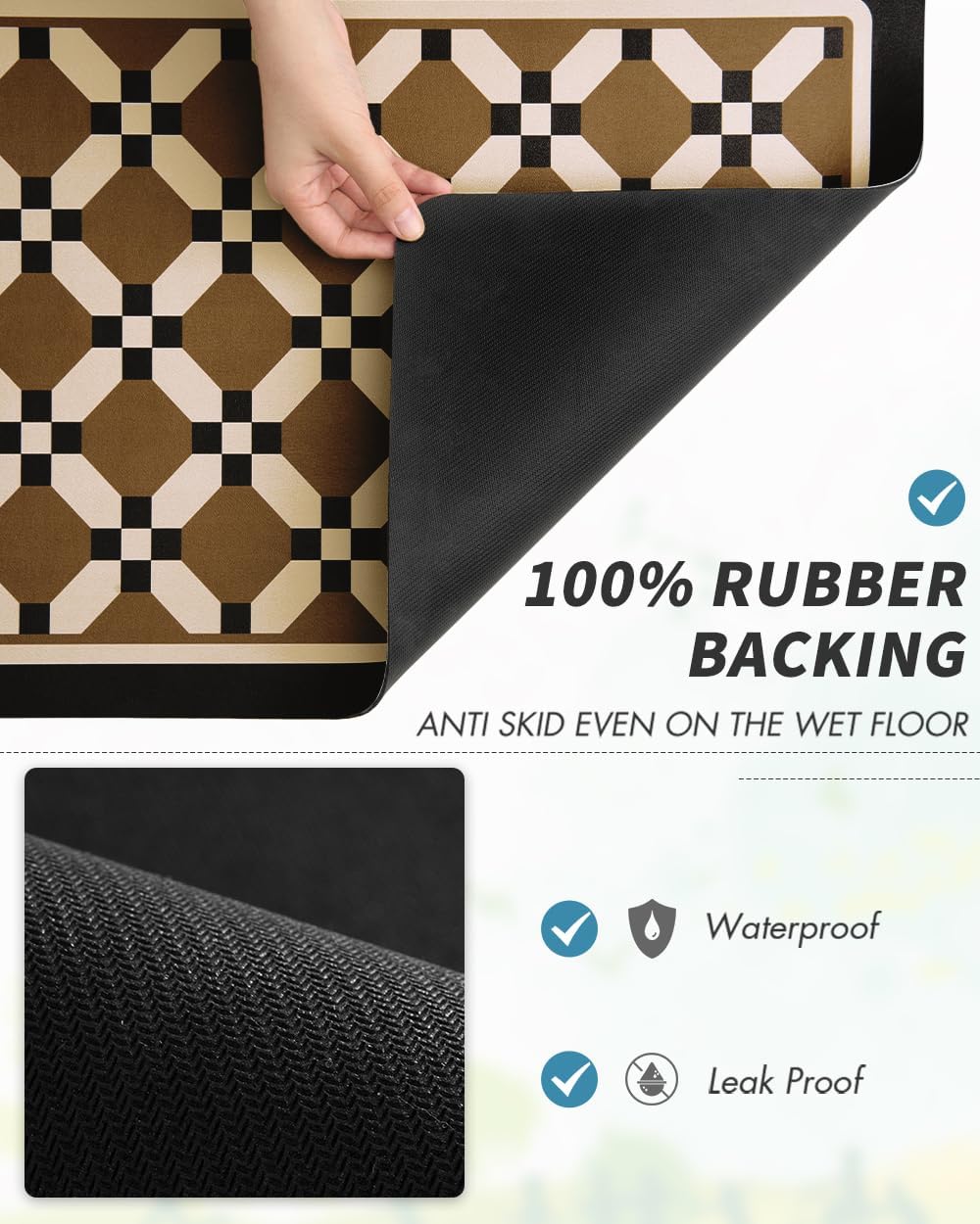 AMOAMI Coffee Mat Hide Stain Rubber Backed Absorbent Dish Drying Mat for Kitchen Counter - Fits