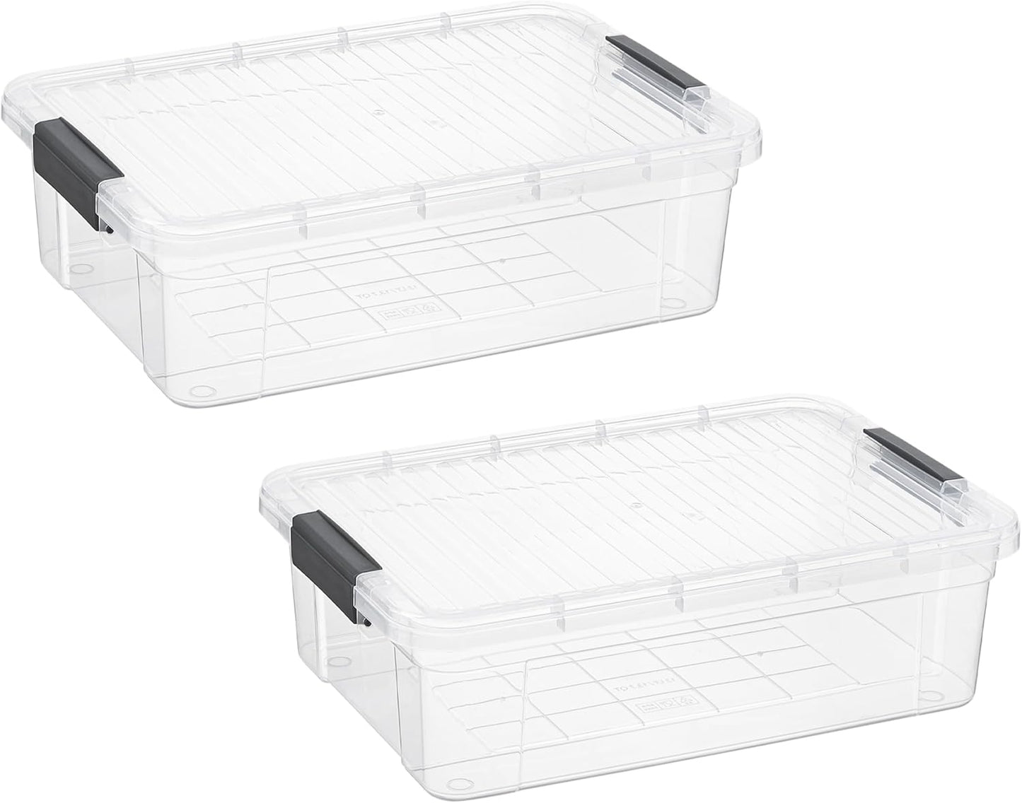 Superio Storage Bins with Lids, Clear Plastic Containers for Organizing, Stackable Totes, BPA Free
