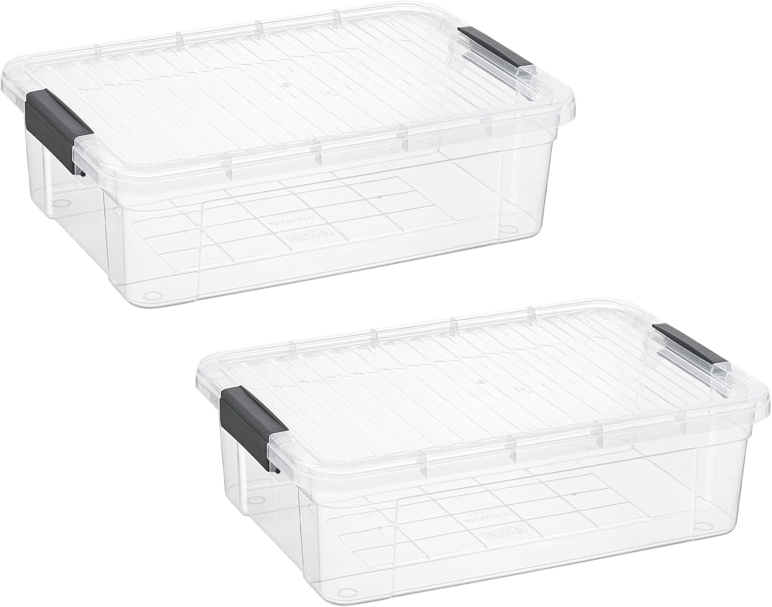 Superio Clear Storage Boxes with Lids, 16 Quart Plastic Container Bins for Organizing, Stackable