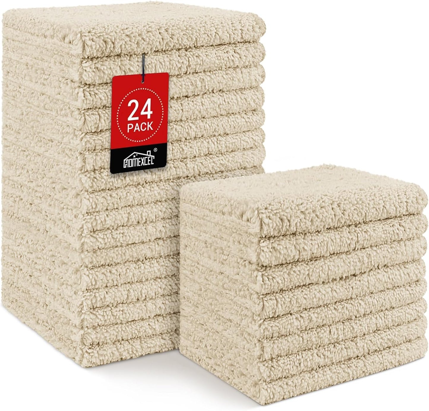HOMEXCEL Microfiber Washcloths 24 Pack, Highly Absorbent and Soft Face Towel, Multi-Purpose Wash