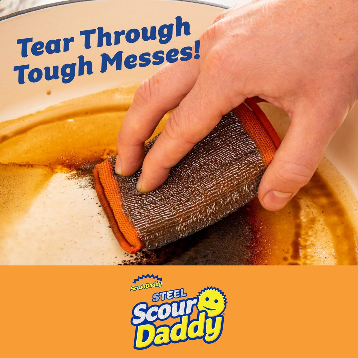 Scrub Daddy Large Steel Scouring Pads - Scour Daddy Steel XL Stainless Steel Dish Scrubber Sponge