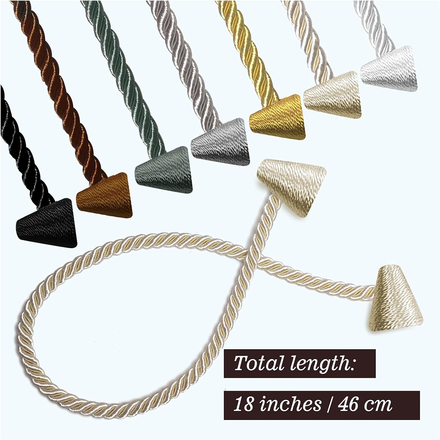 Hion Magnetic Curtain Tiebacks White 2pcs, Curtain Tiebacks Buckles Holdbacks Holders Hooks Clip