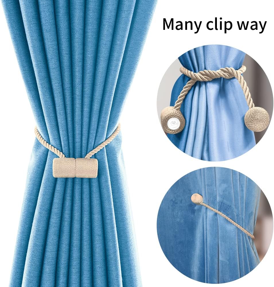 18 Inch Strong Magnetic Curtain Tiebacks, Curtain Holdbacks Modern Upgrade Strong 2021 New Twisted