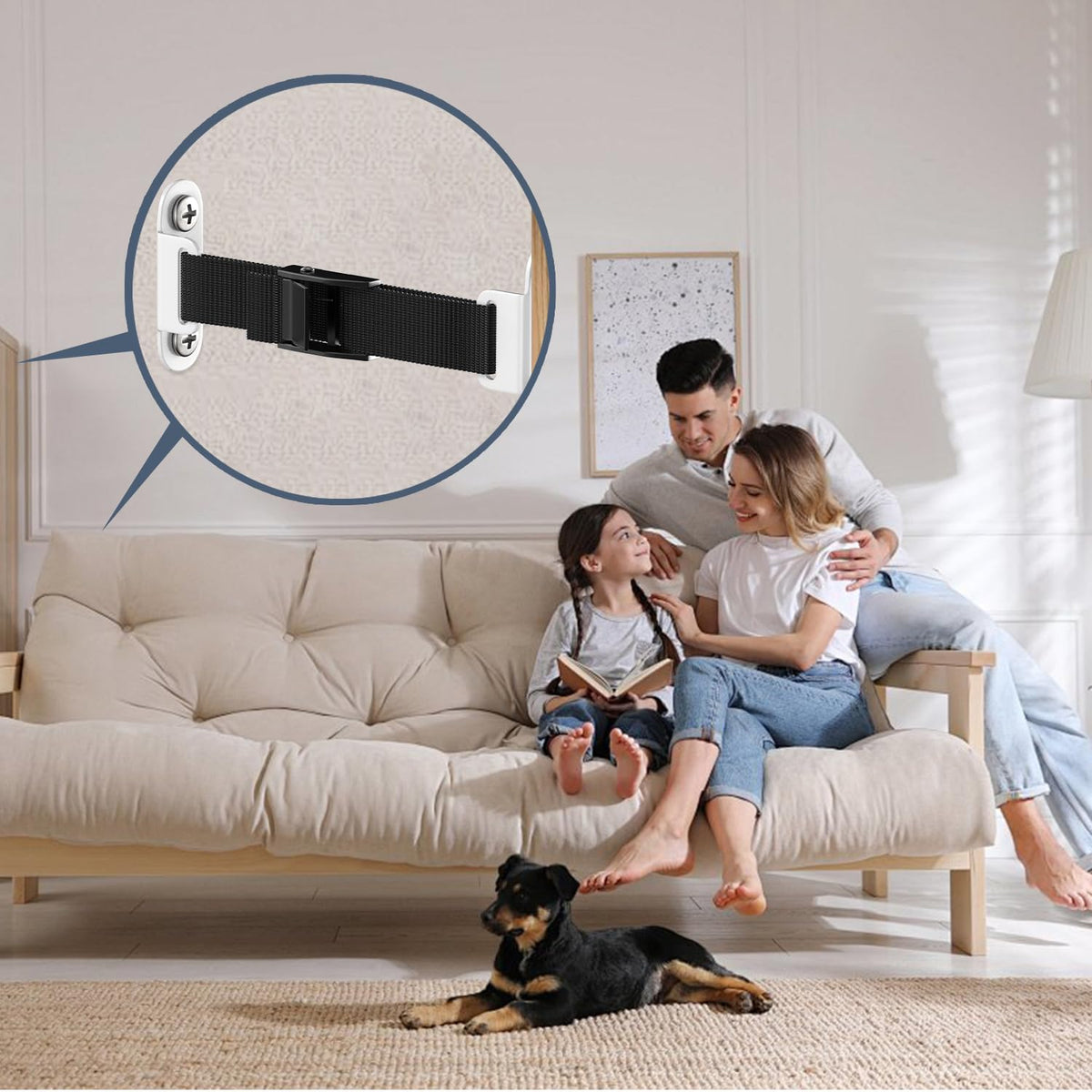 Furniture Anchors（2 Sets）for Baby Proofing Removable Anti Tip Furniture Anchors Adjustable