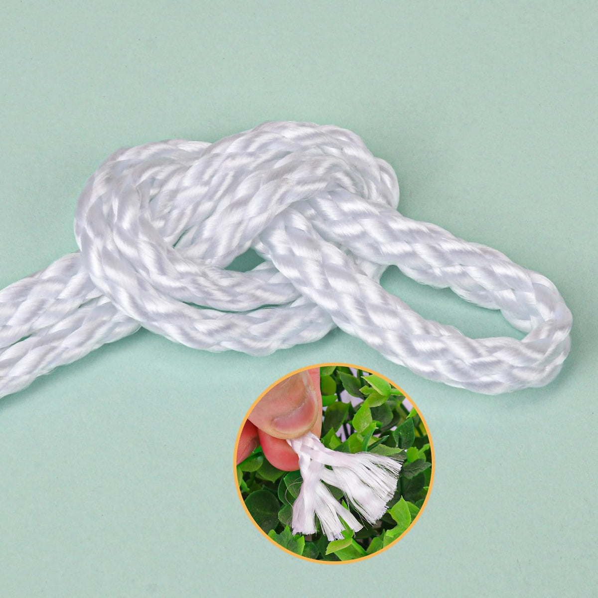 1/4 Inch White Polyester Rope - 500 Foot White Low Stretch Polyester Rope for Hiking, Kayaking