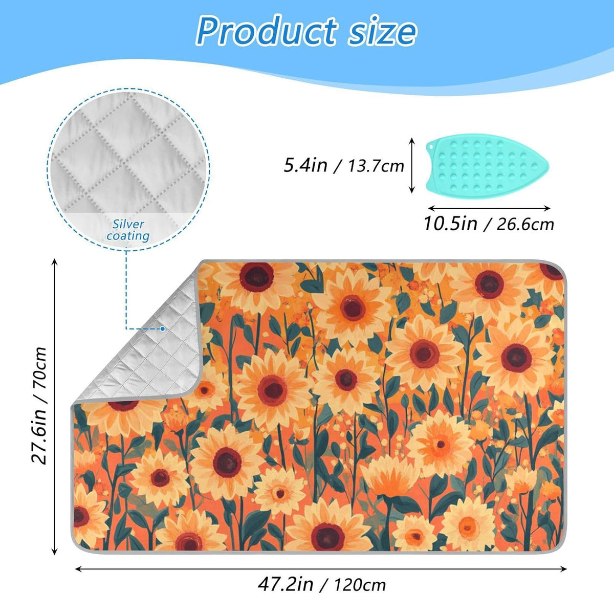 Ironing Mat Portable Ironing Pad Ironing Blanket for Table Top Heat Resistance Double-Side Using
