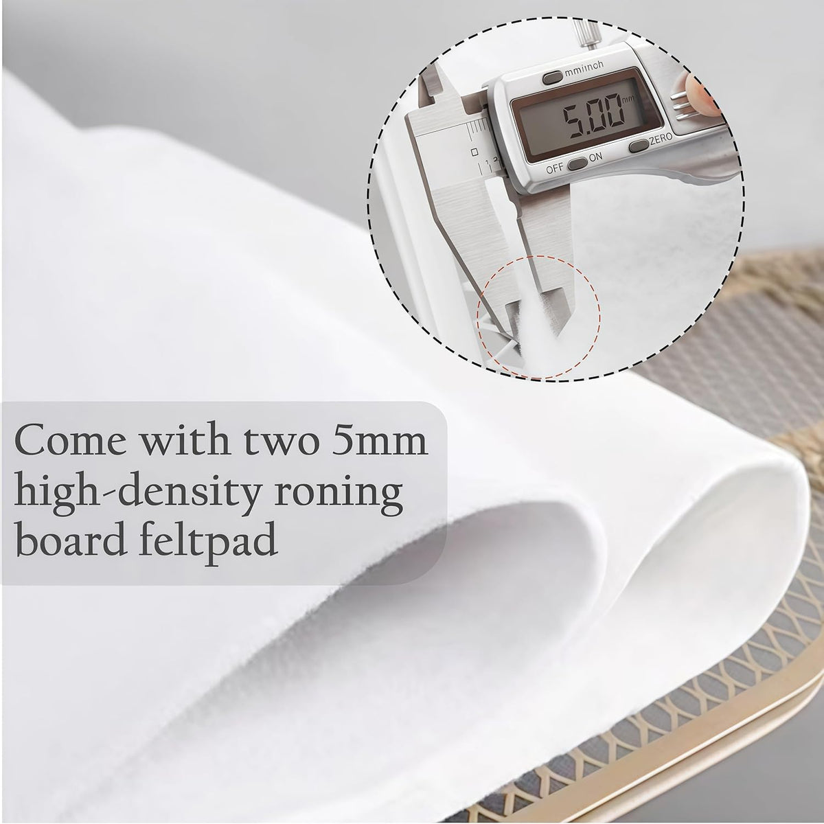 Ironing Board Cover with Two 5MM Thick Feltpads,12"x36"Heat Resistant Replacement Ironing Board
