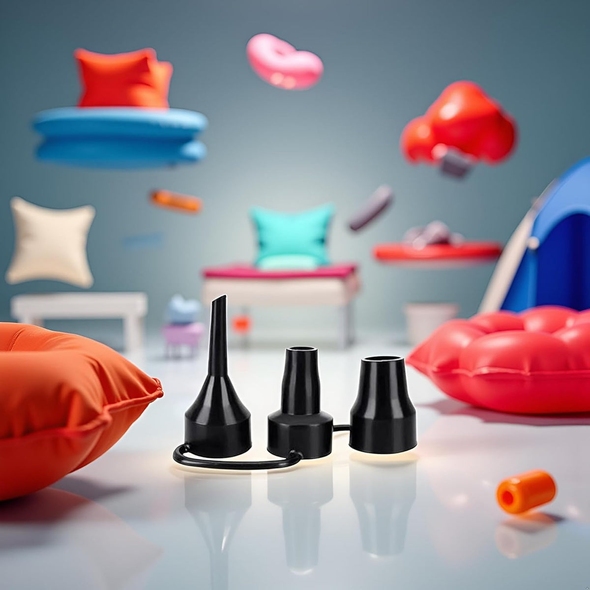 3 Sizes Black Air Pump Replacement Nozzles, Plastic Pump Nozzles,Inflatable Pump Nozzles Head,Air