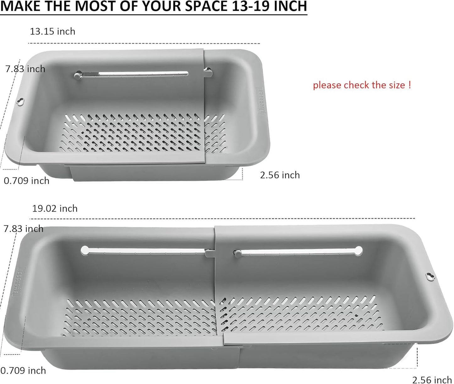 LASSHSWA Collapsible Colander and Strainer for Kitchen, Over the Sink Strainer Basket for Kitchen