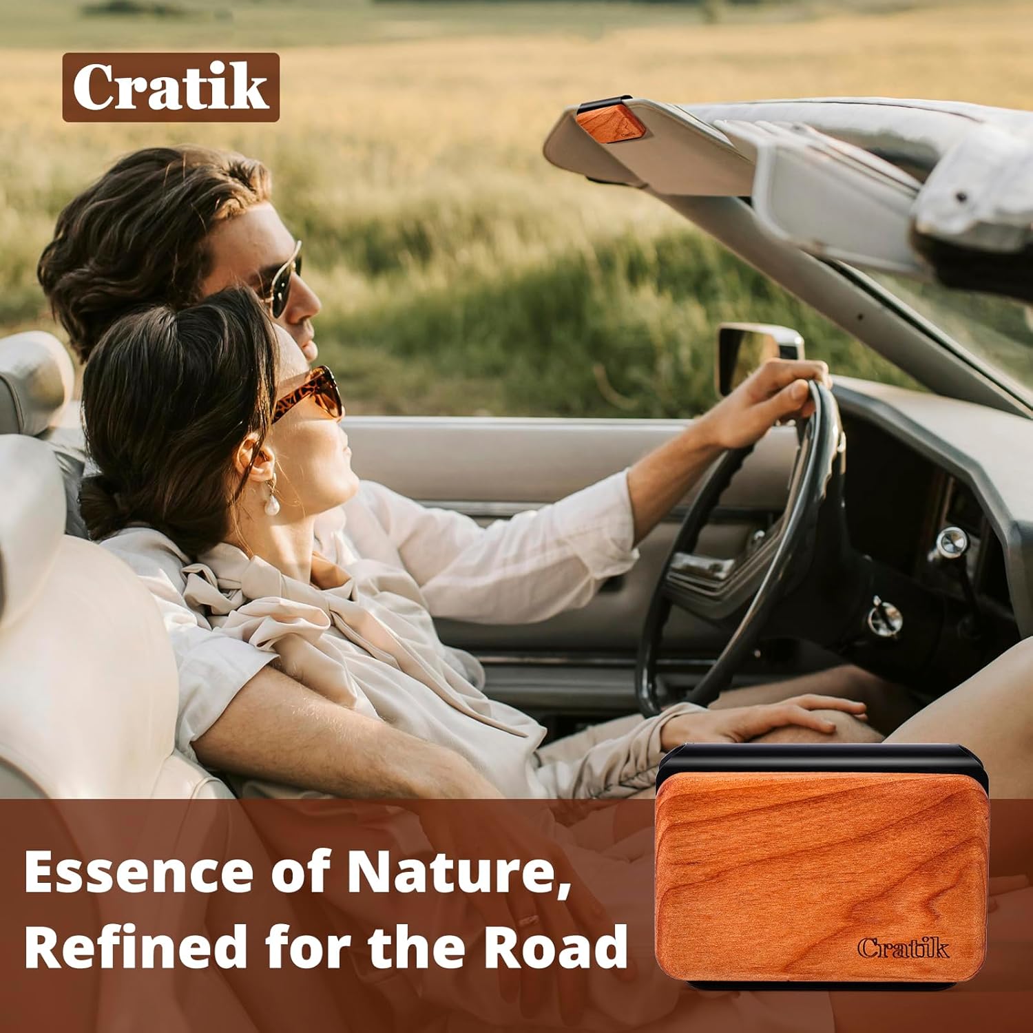 Car Air Freshener - Wood Air Freshener - Car Odor Eliminator for Visor Clip-Variety Scent Refill