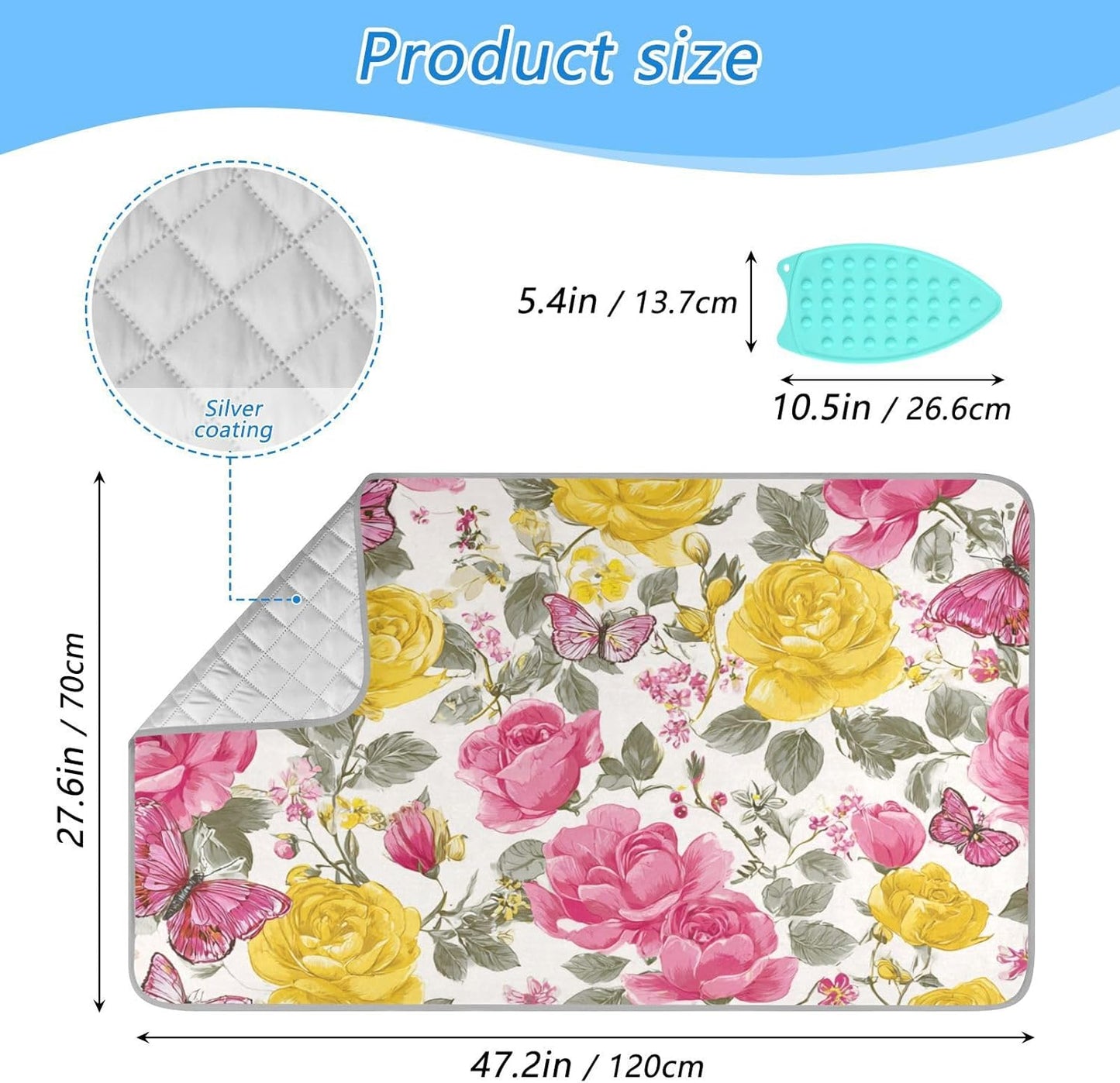 Ironing Mat Portable Ironing Pad Ironing Blanket for Table Top Heat Resistance Double-Side Using