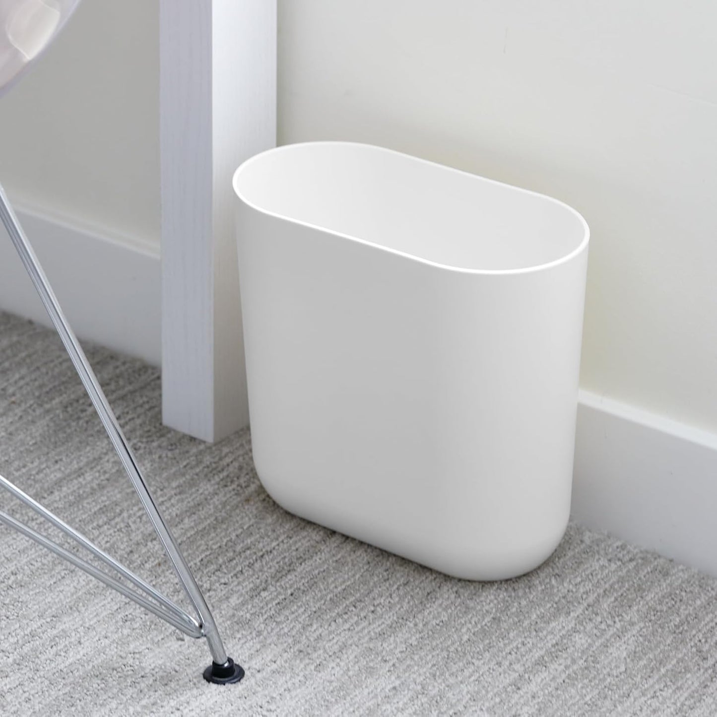 iDesign Small Oval Plastic Bathroom Trash Cans - Ideal for Bathroom, Bedroom, or Office - Set of 2