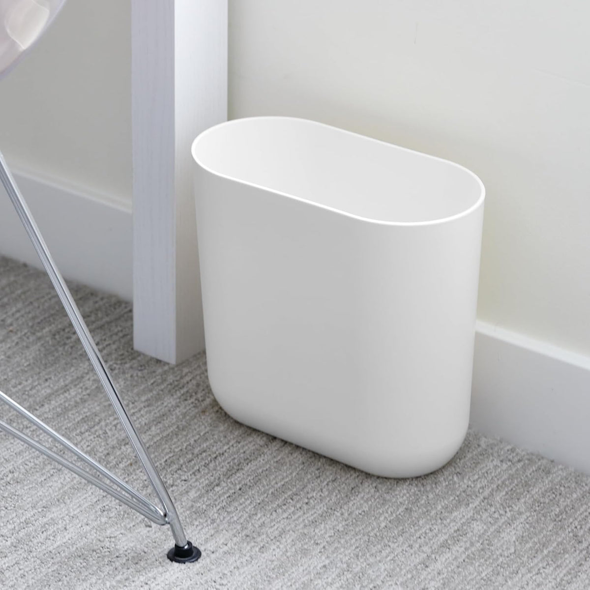iDesign Small Oval Plastic Bathroom Trash Cans - Ideal for Bathroom, Bedroom, or Office - Set of 2