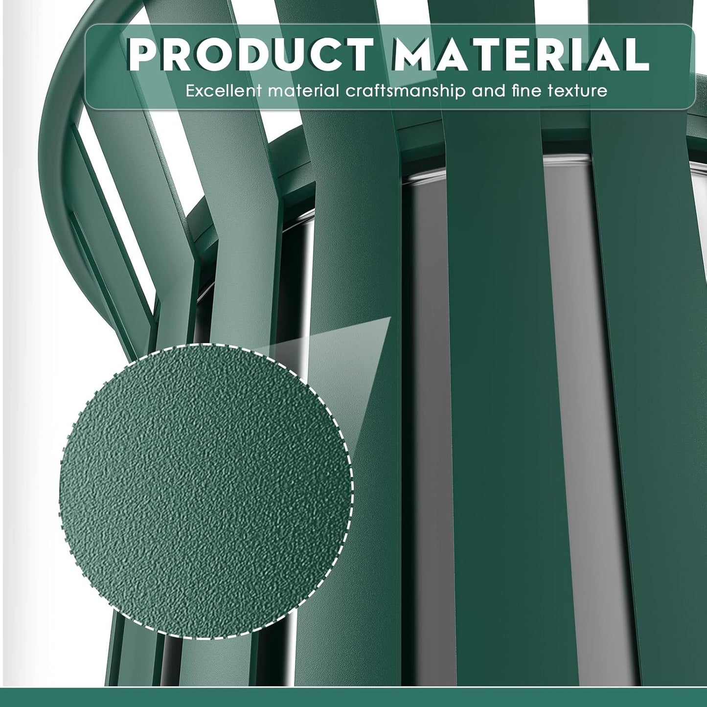 Round Heavy Duty Outdoor Trash Can, Large Metal Slatted Garbage Can for All Weather Resistant