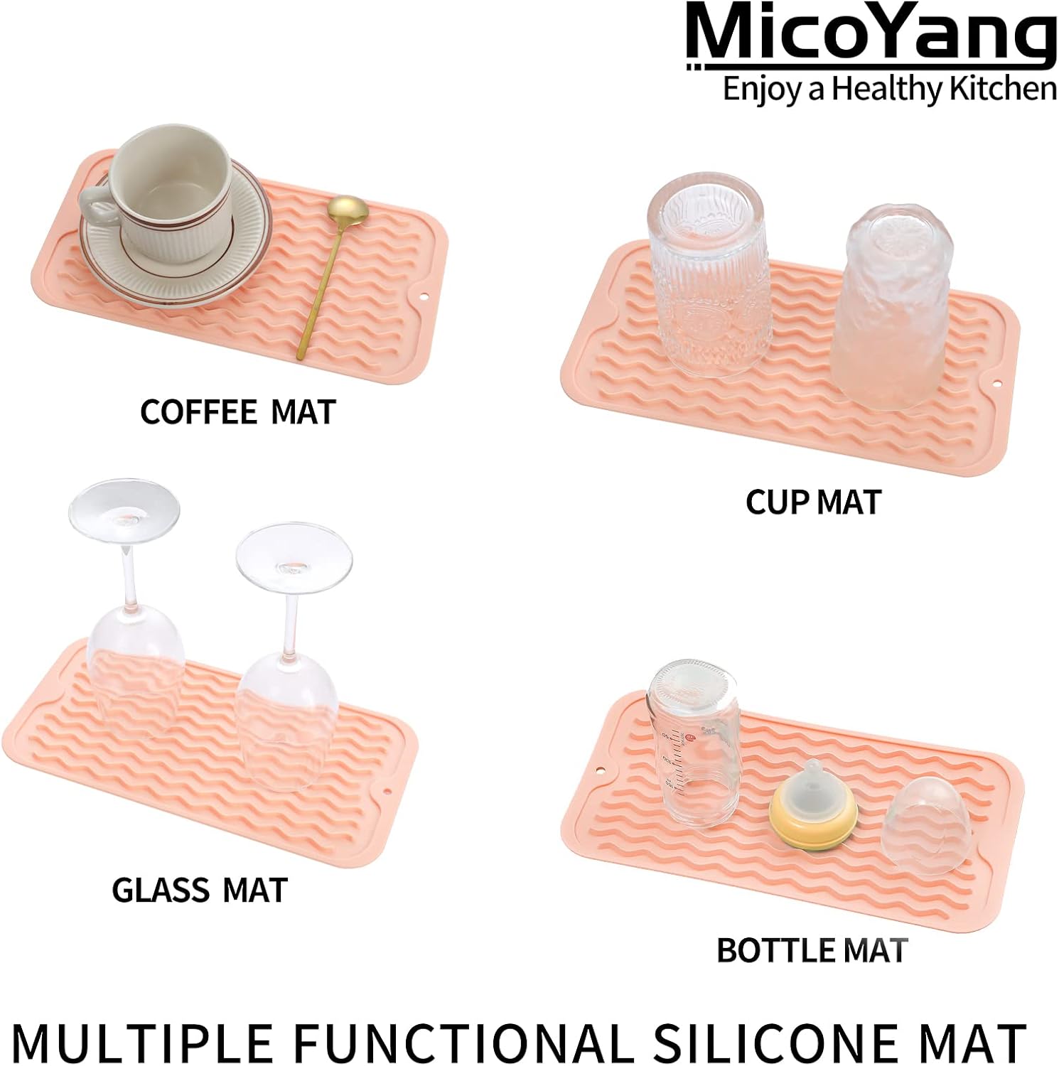 Silicone Dish Drying Mat for Multiple Usage,Easy clean,Eco-friendly,Heat-resistant Silicone Mat for