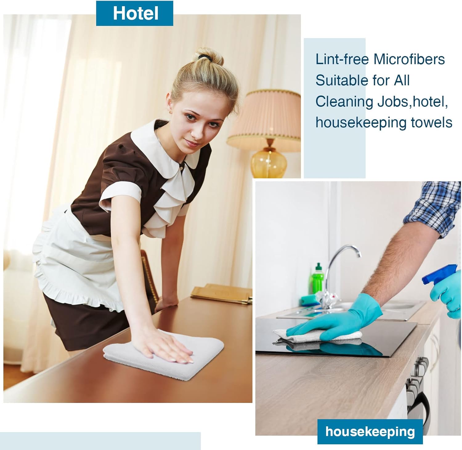 200 Pieces Microfiber Cleaning Cloths Bulk Absorbent Microfiber Towels Reusable Lint-Free Streak
