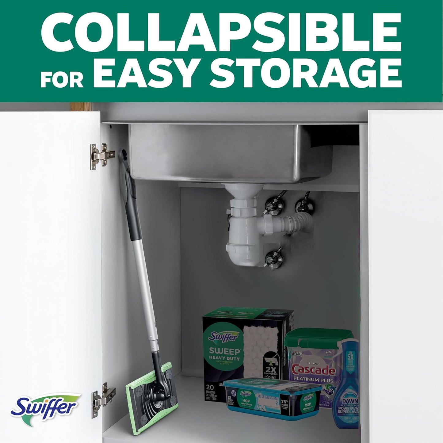 Swiffer Sweep & Mop Deluxe 2-in-1 Floor Mopping and Sweeping Kit, Multi-Surface Kit for Floor