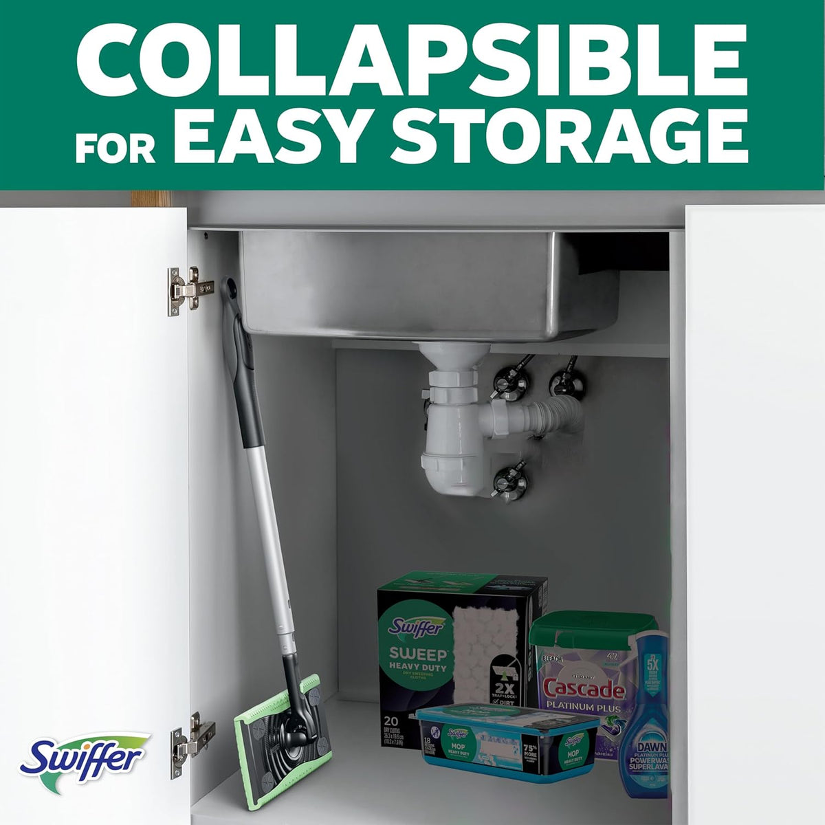 Swiffer Sweep & Mop Deluxe 2-in-1 Floor Mopping and Sweeping Kit, Multi-Surface Kit for Floor