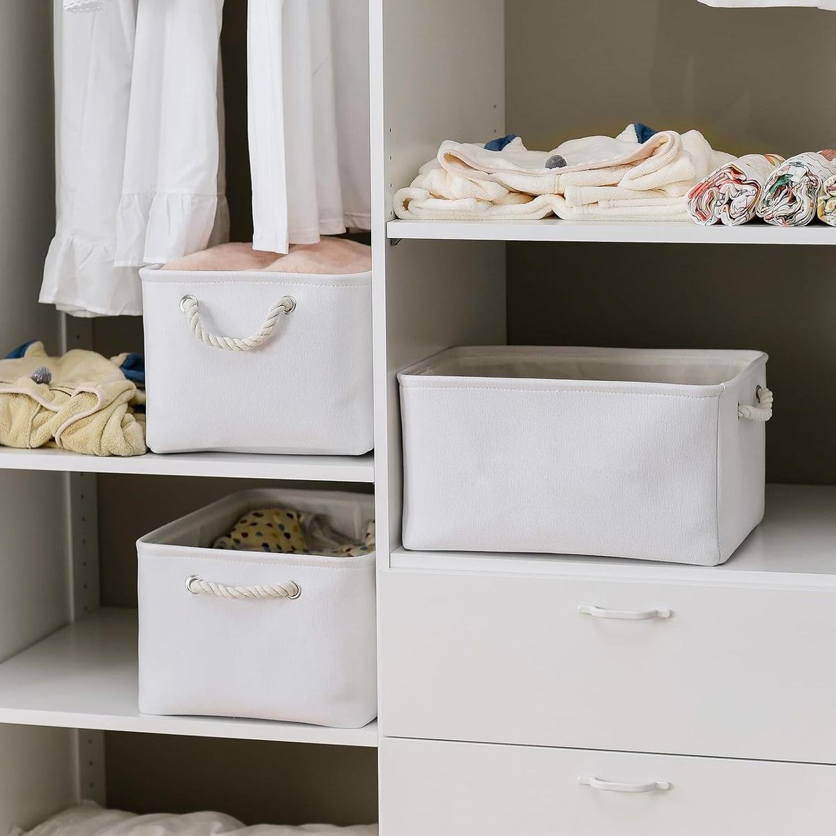 TheWarmHome Fabric Storage Bin, Large 1 Pack 15.7L*11.8W*8.3H Storage Basket for Home Storage and