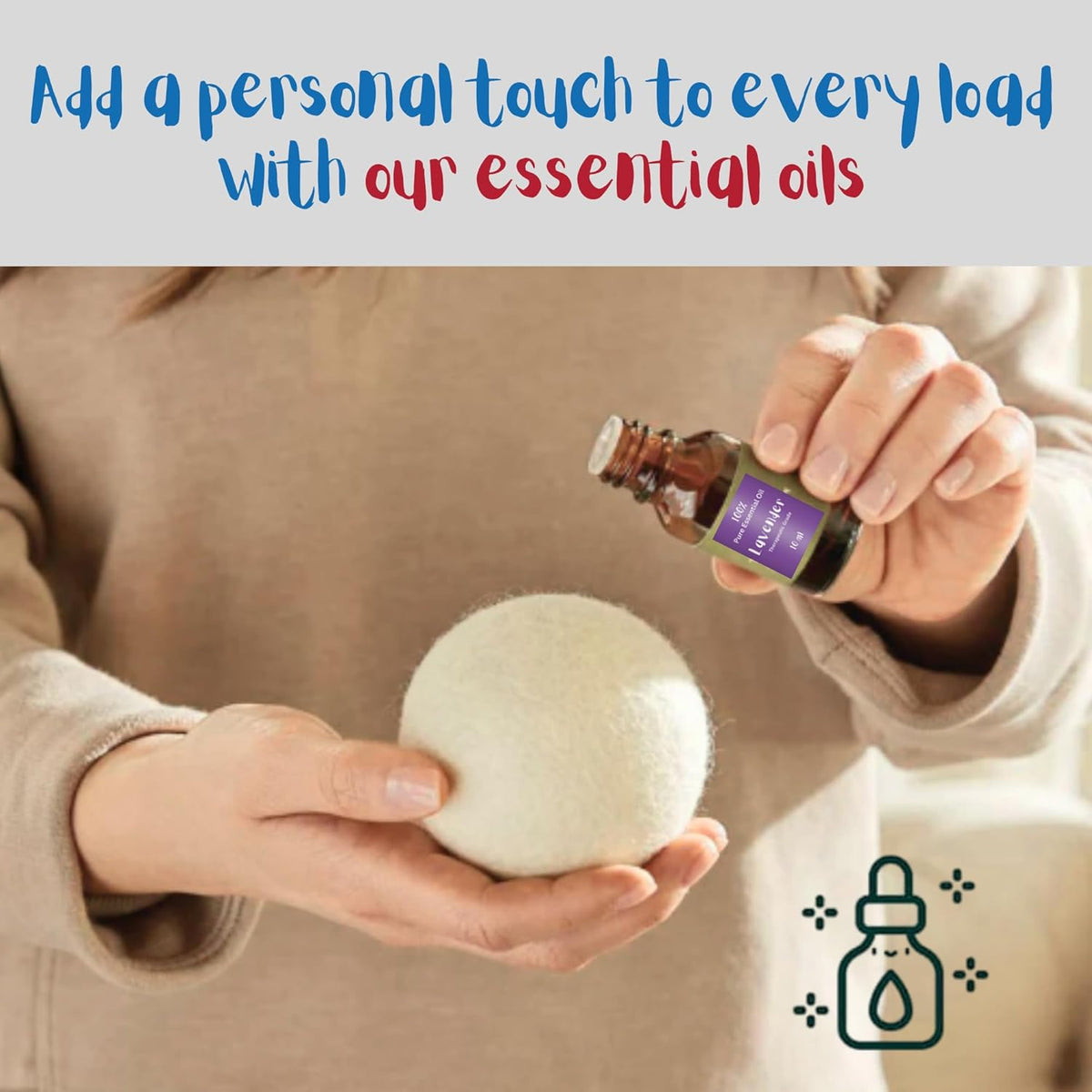 Wool Dryer Balls Organic Premium | Handcrafted Puppy Dog Face Design | 6 Balls XL, Ethically &