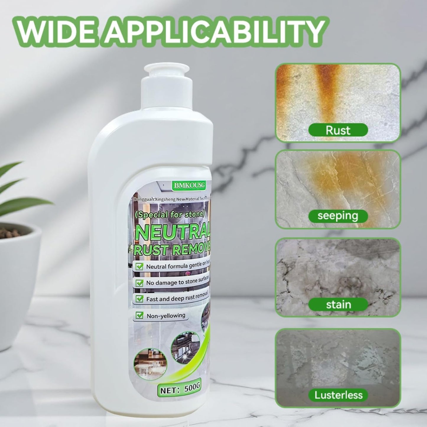 500ml Rust Stain Remover Neutral Metal Cleaner Marble Rust Remover - Powerful and Effective in