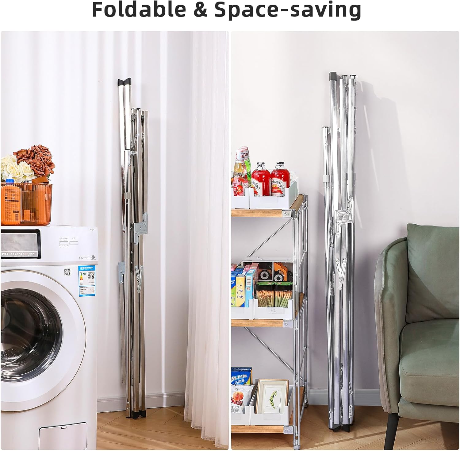 funest Drying Rack Clothing, 79 Inches Adjustble & Foldable Laundry Drying Rack, Heavy Duty