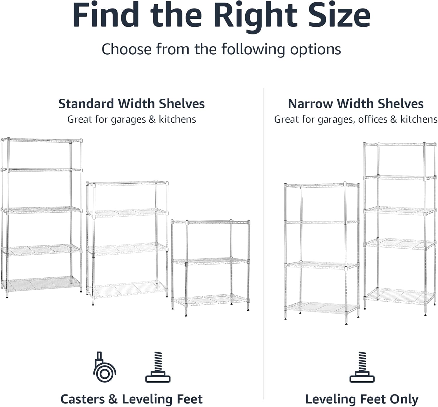 Amazon Basics 5-Shelf Adjustable, Storage Shelving Unit, (200 Pound Loading Capacity per Shelf)