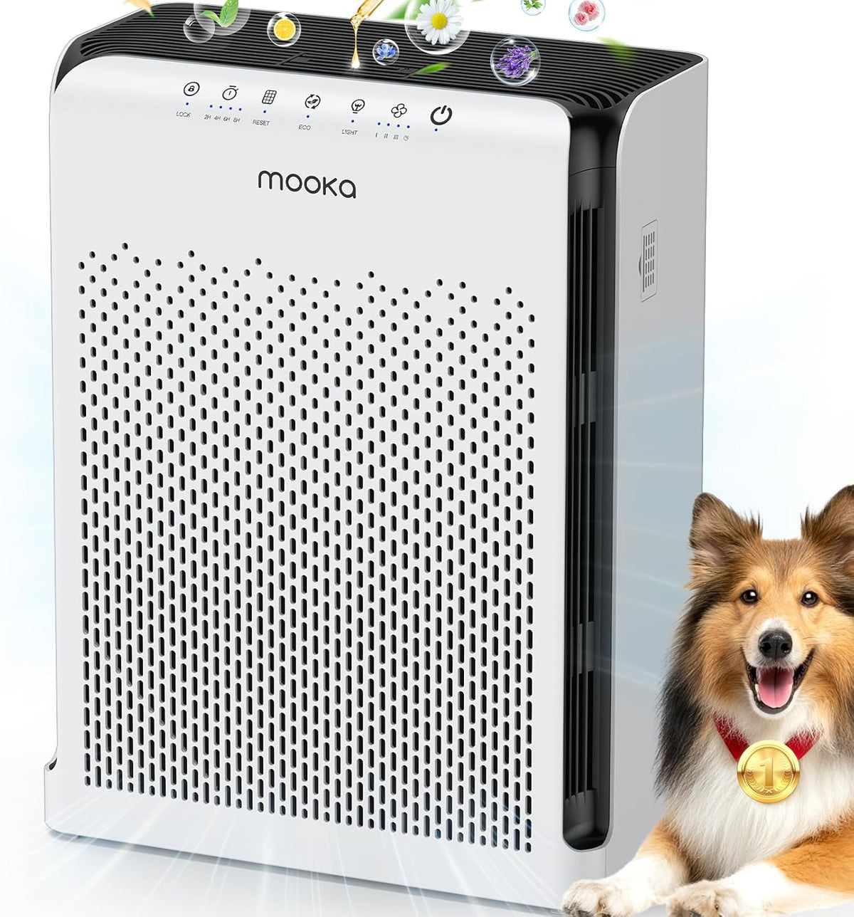 Air Purifiers for Home Large Room up to 2200ft², MOOKA Air Purifier for Home Pets Bedroom with ECO