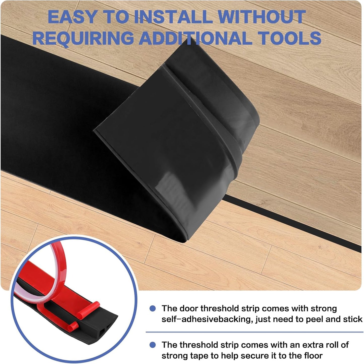 Floor Transition Strip Vinyl Door Threshold Ramp Self Adhesive Carpet Edging Strip Doorway Edge