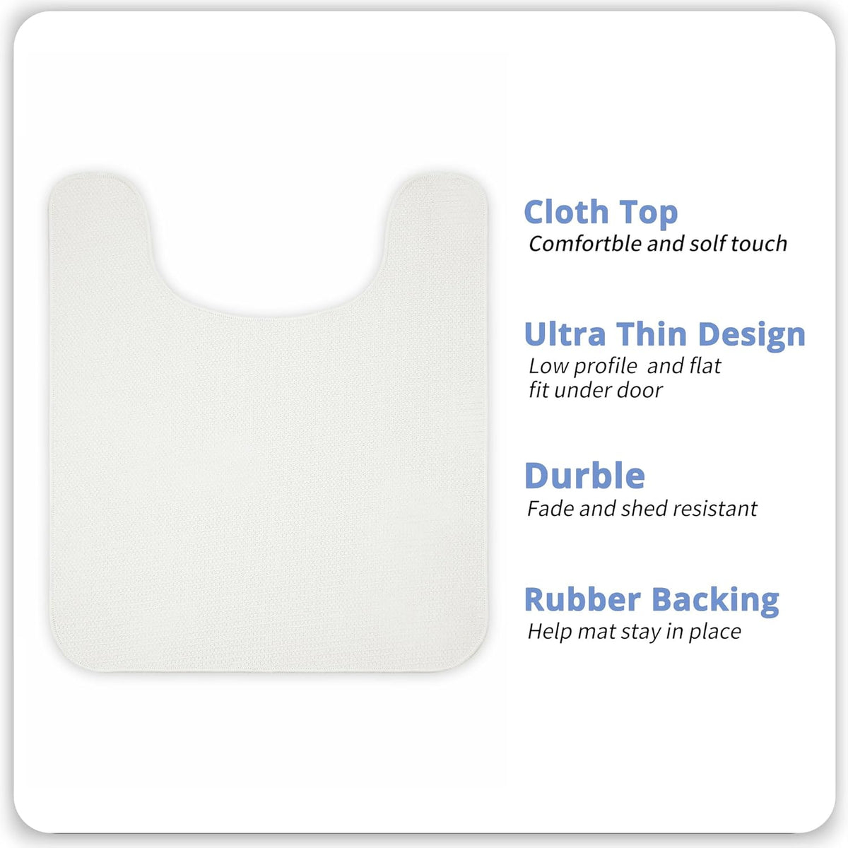 Toilet Rugs U Shaped Bathroom Rug,Machine Washable Non Slip Quick Dry Super Absorbent Ultra Thin