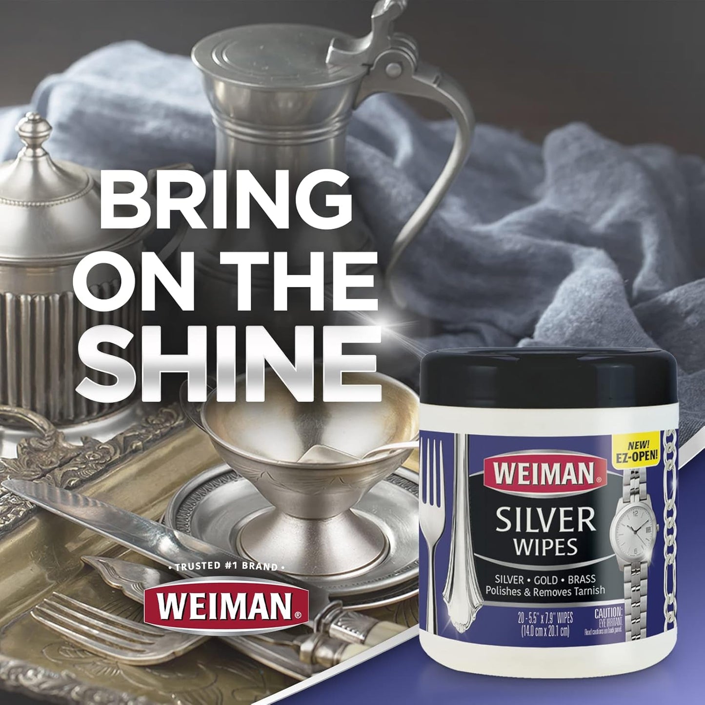 Weiman Jewelry Polish Cleaner, Tarnish Remover Wipes - 40 Count - Use on Silver Jewelry Antique