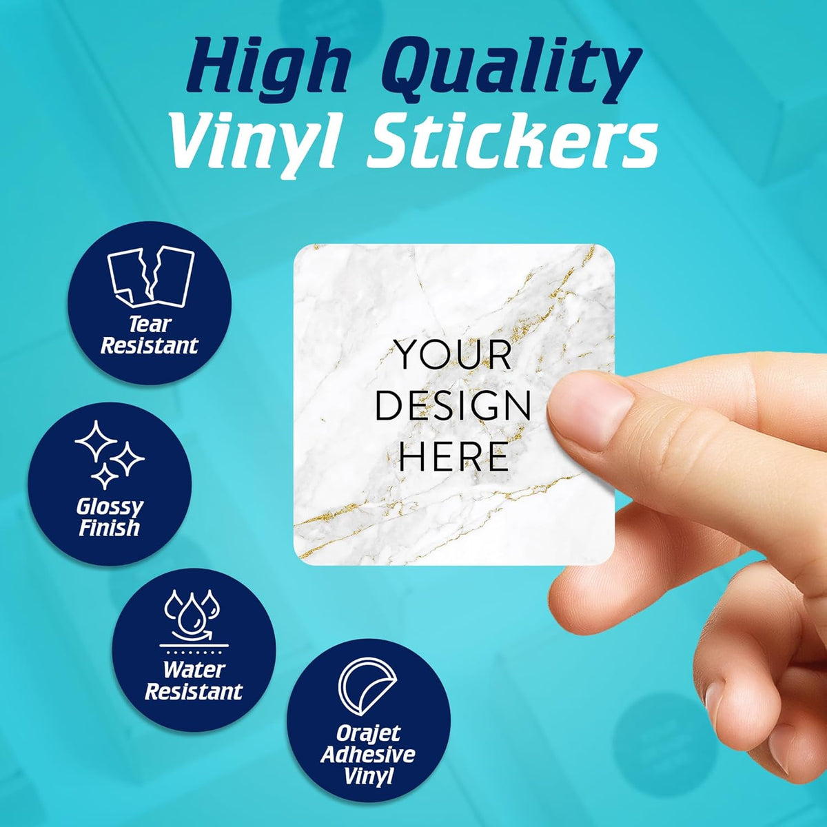 100 Custom Vinyl Stickers - Upload Your own Image, Text, Design, Logo - Personalized Logo Labels