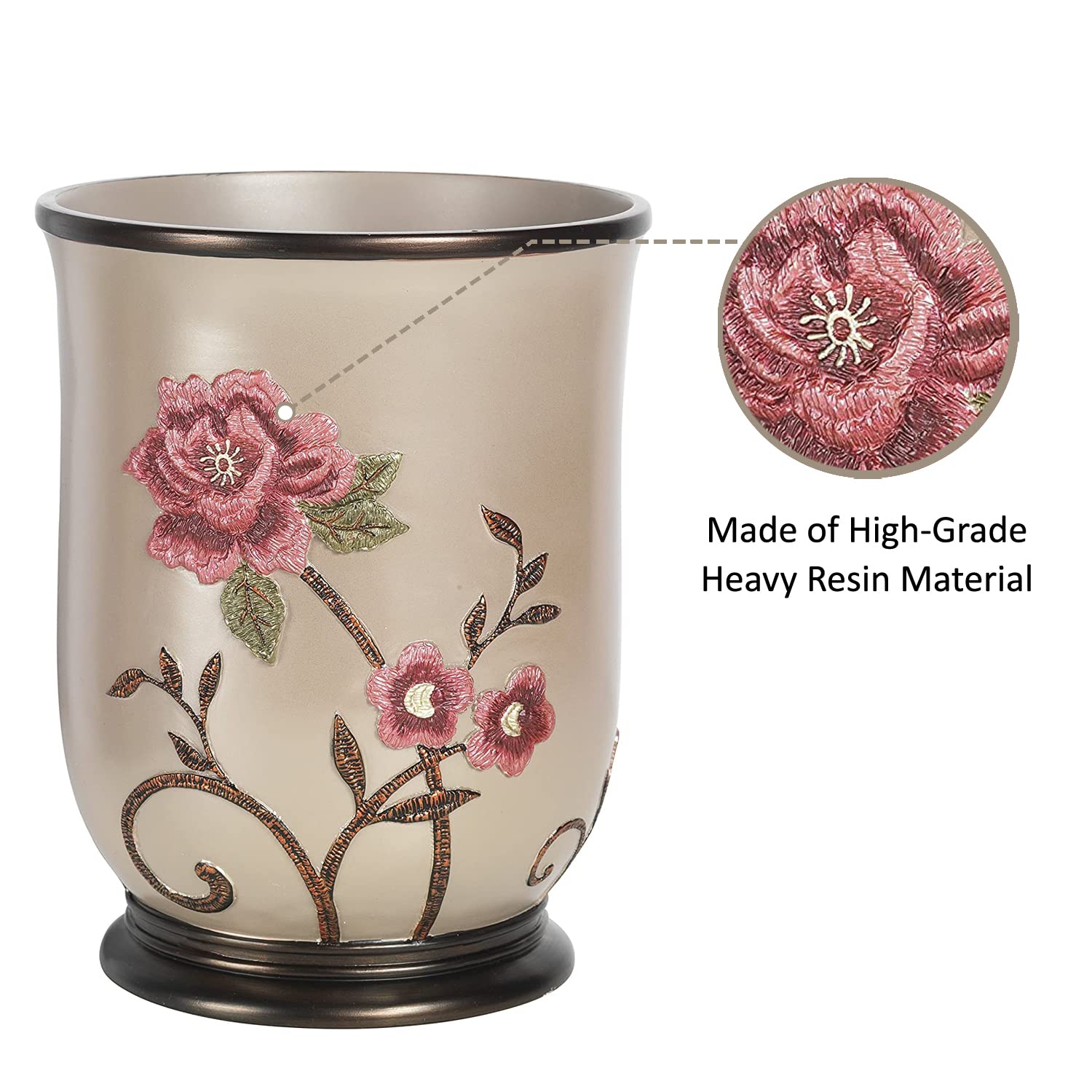 Zahari Home Decorative Trash Can for Bathroom, Office & Bedroom - 2.1 Gallons Stylish & Small Trash