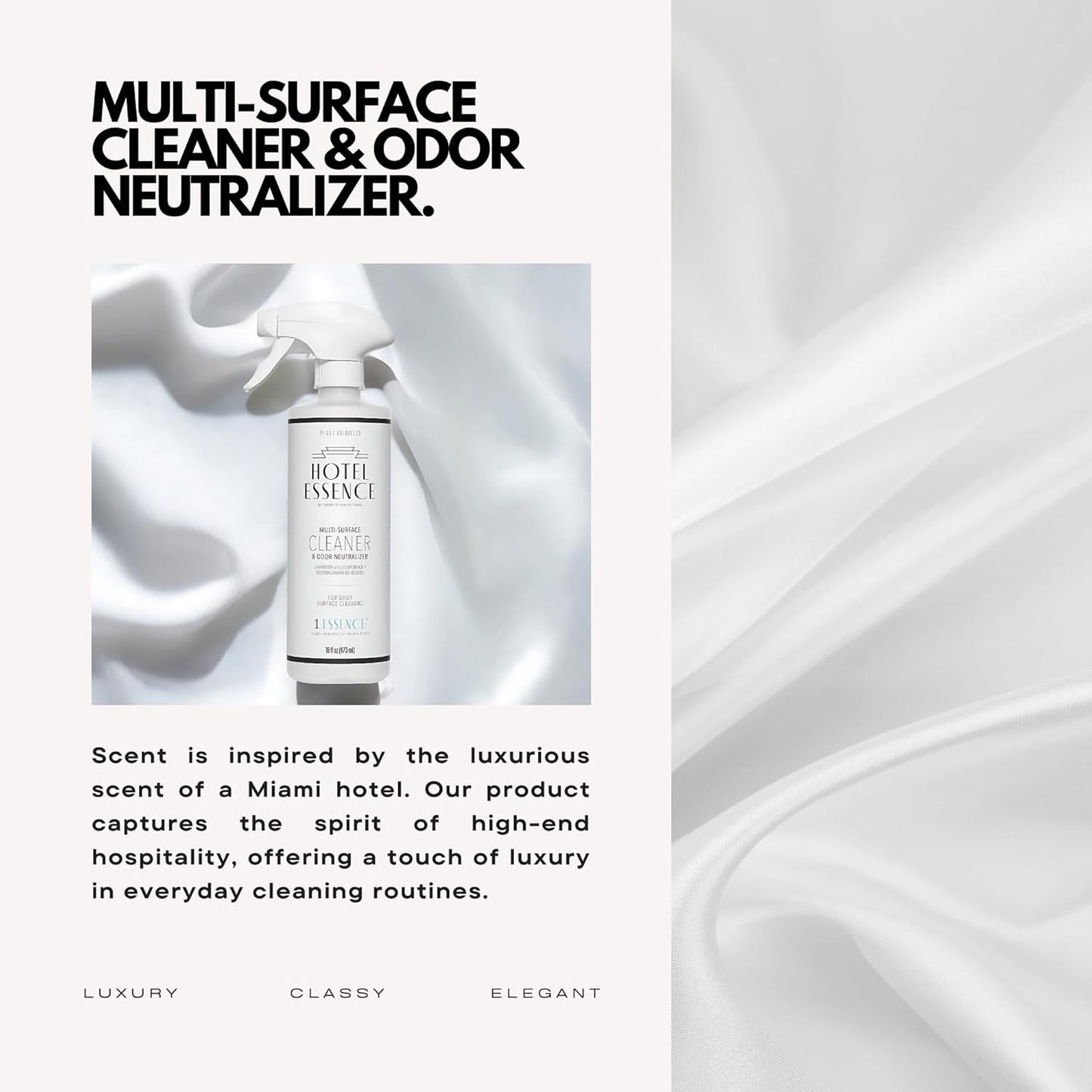 Hotel Essence Cleaner: Plant-Based Multi-Surface Cleaner & Odor Neutralizer, 16 oz, Leather