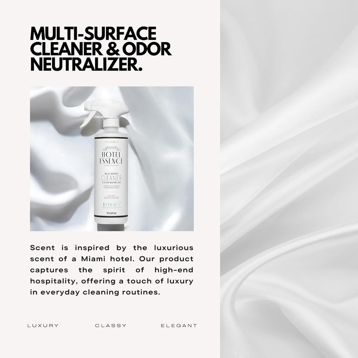 Hotel Essence Cleaner: Plant-Based Multi-Surface Cleaner & Odor Neutralizer, 16 oz, Leather