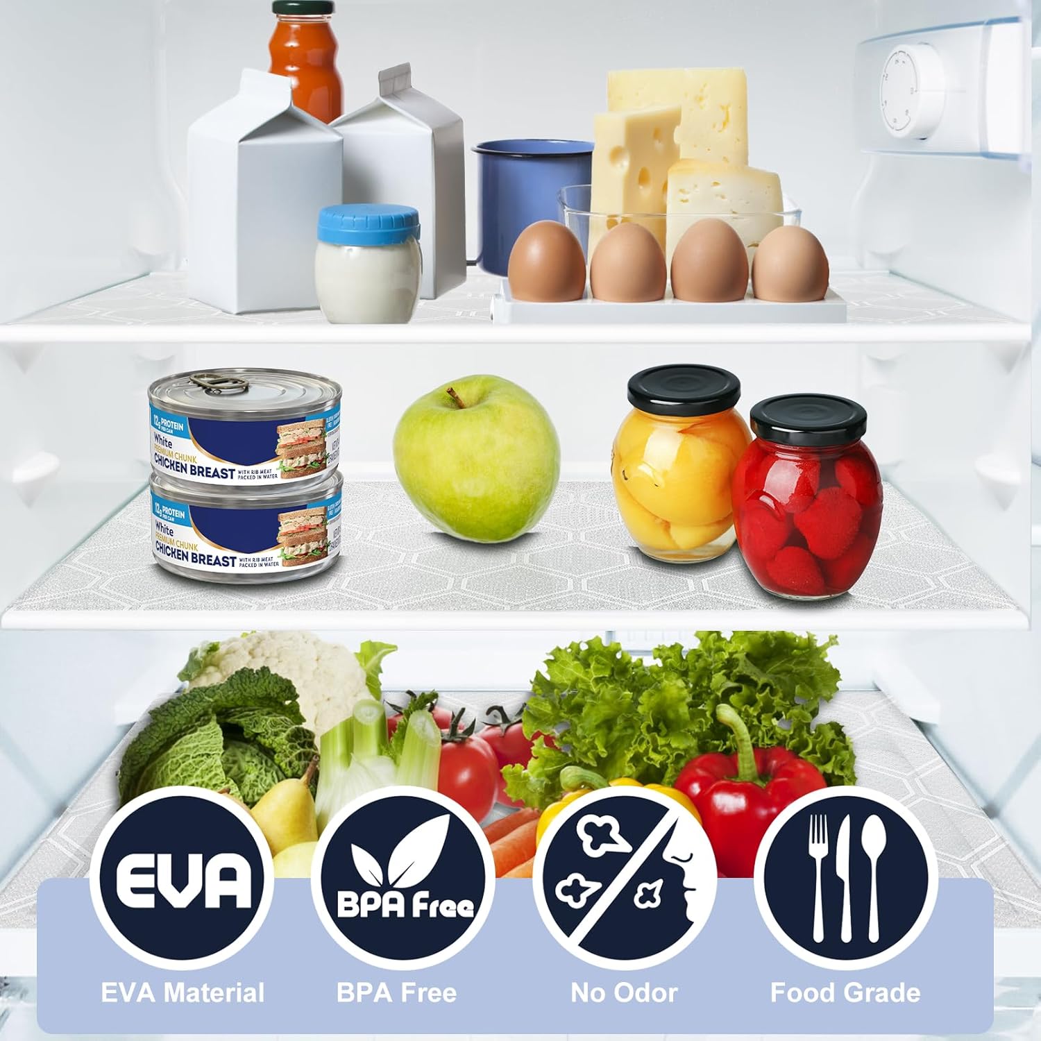 Shelf Liner, Refragerator Drawer Liners for Kitchen Cabinets, Waterproof Bathroom Sink Mat No Slip