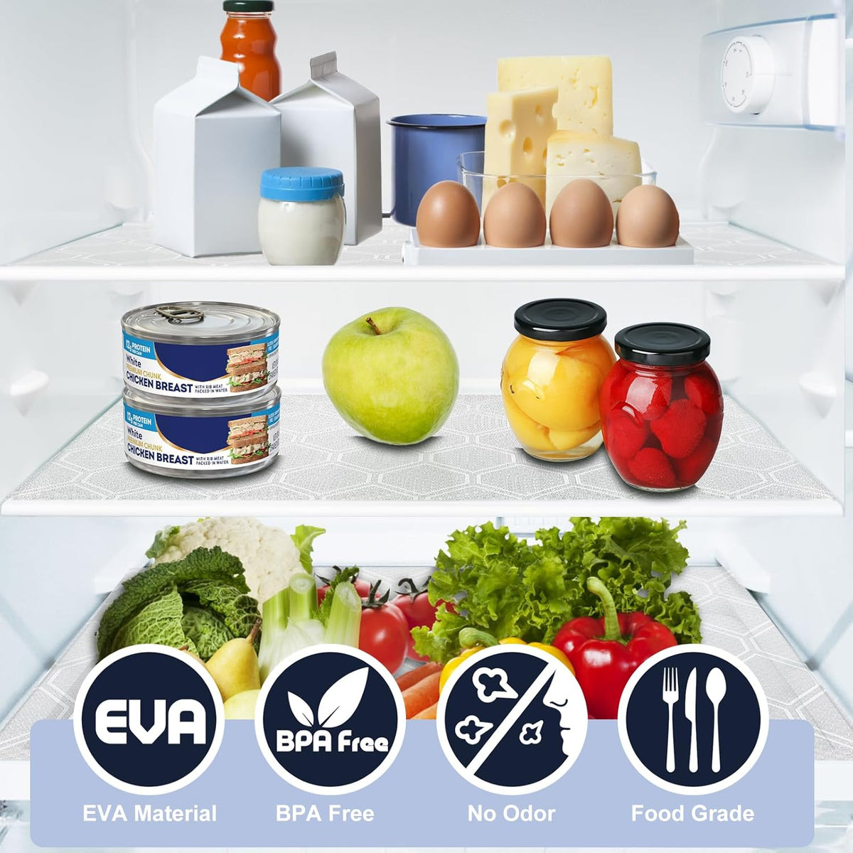 Shelf Liner, Refragerator Drawer Liners for Kitchen Cabinets, Waterproof Bathroom Sink Mat No Slip