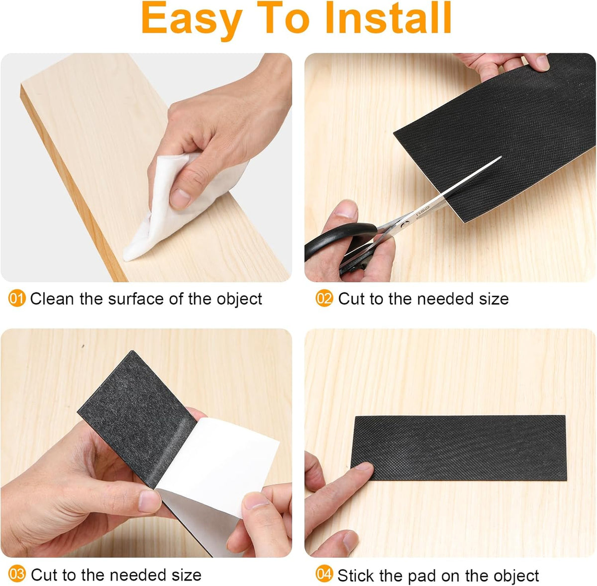 CHUNZEXI Non Slip Furniture Pads 6 PCS 5" x 4", Self Stick Rubber Grippers for Furniture Legs, Anti