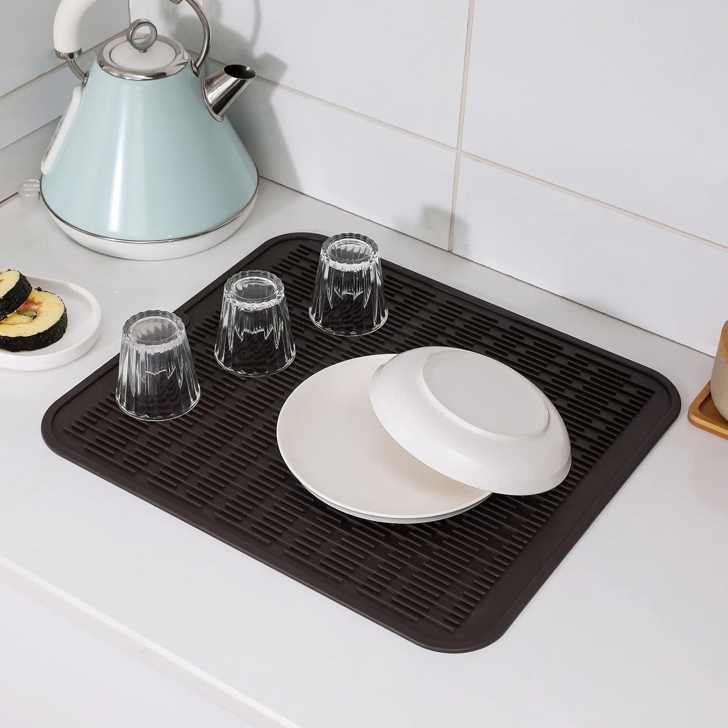 Silicone Dish Drying Mat for Multiple Usage,Easy clean,Eco-friendly,Heat-resistant Silicone Mat for